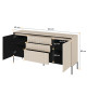 Buffet strié avec led couleur sable 166 cù