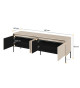 Meuble TV beige sable avec bande led