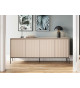 Grand buffet 4 portes striées couleur beige sable