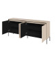 Grand buffet 4 portes striées couleur beige sable