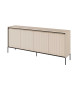 Grand buffet 4 portes striées couleur beige sable