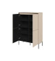 Buffet haut beige sable et métal noir