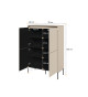 Buffet haut beige sable et métal noir