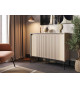 Commode 2 portes façades rainurées beige sable