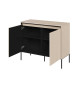 Commode 2 portes façades rainurées beige sable