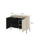 Commode 2 portes façades rainurées beige sable