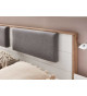 Lit 180x200 tête de lit avec coussin et chevet