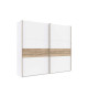 Armoire de chambre blanche & bois portes coulissantes