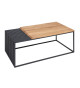 Table basse 100 cm chêne et métal noir