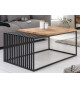 Table basse 100 cm chêne et métal noir