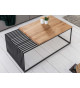 Table basse 100 cm chêne et métal noir