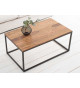 Table basse en métal noir et plateau en sesham