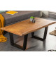 Table basse plateau acacia et pieds en métal