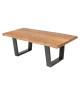 Table basse plateau acacia et pieds en métal