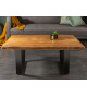 Table basse plateau acacia et pieds en métal