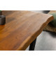 Table basse plateau acacia et pieds en métal
