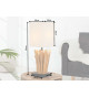 2 Lampes de table en bois flotté et lin beige