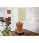 2 Lampes de table en bois flotté et lin beige