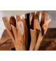 2 Lampes de table en bois flotté et lin beige