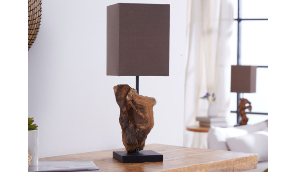 Lot de 2 lampes de table en bois flotté