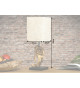 Lampes à poser lin beige et bois flotté