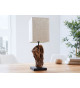 Lampes à poser lin beige et bois flotté