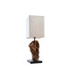 Lampes à poser lin beige et bois flotté