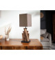 2 Lampes décoratives en bois et lin