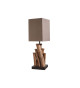 2 Lampes décoratives en bois et lin