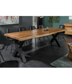 Table à manger massive en bois d'acacia