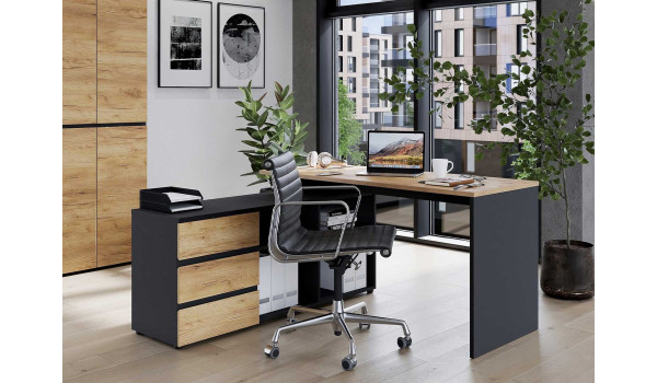 Bureau en bois et gris graphite