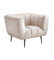 Fauteuil de salon en velours champagne