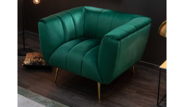 Fauteuil de salon vert velours