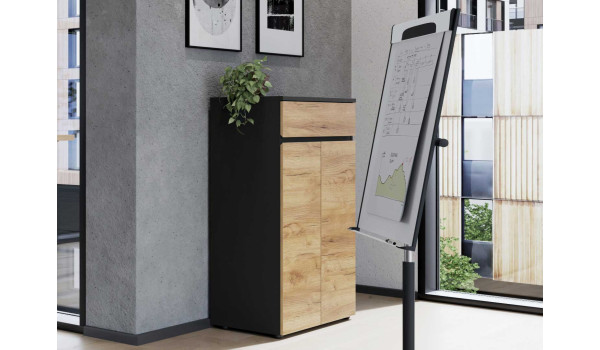 Meuble de bureau 2 portes 1 tiroir