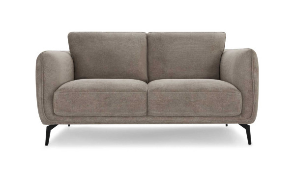 Canapé confort 2 places tissu beige foncé