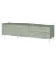 Banc TV vert sauge et métal