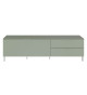 Banc TV vert sauge et métal