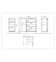 Commode vert sauge 1 porte 3 tiroirs