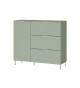 Commode vert sauge 1 porte 3 tiroirs