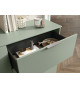 Commode vert sauge 1 porte 3 tiroirs