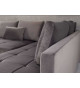 Canapé d'angle gris XXL avec pouf