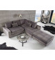 Canapé d'angle gris XXL avec pouf