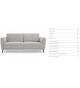 Canapé confort 3 places tissu gris