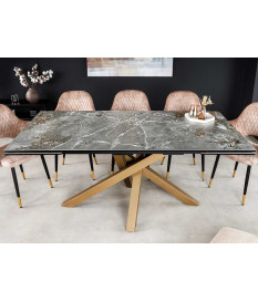 Table extensible céramique et pieds cuivré