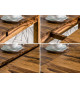 Table de repas en bois massif avec 2 allonges 160-240 cm