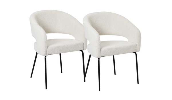 Chaises design bouclé blanche