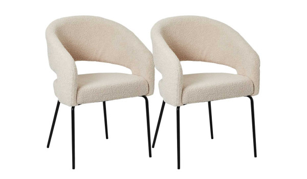 Chaises design bouclé beige