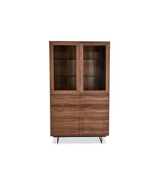Buffet vitrine Noyer américain avec éclairage