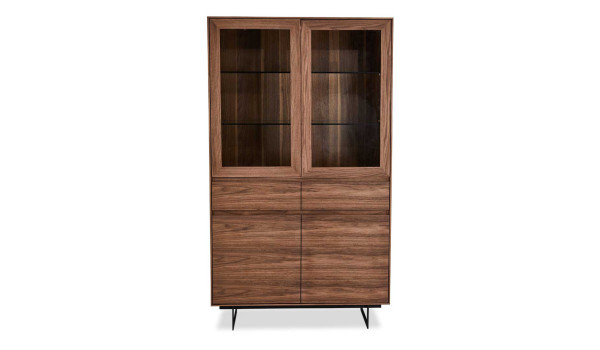 Buffet vitrine Noyer américain avec éclairage