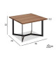 Table basse 70 x 70 cm Noyer américain